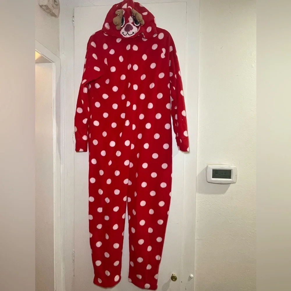 Vintage Justice Reindeer Footie Onesie Pajamas Size Kids 20 Removable footies.